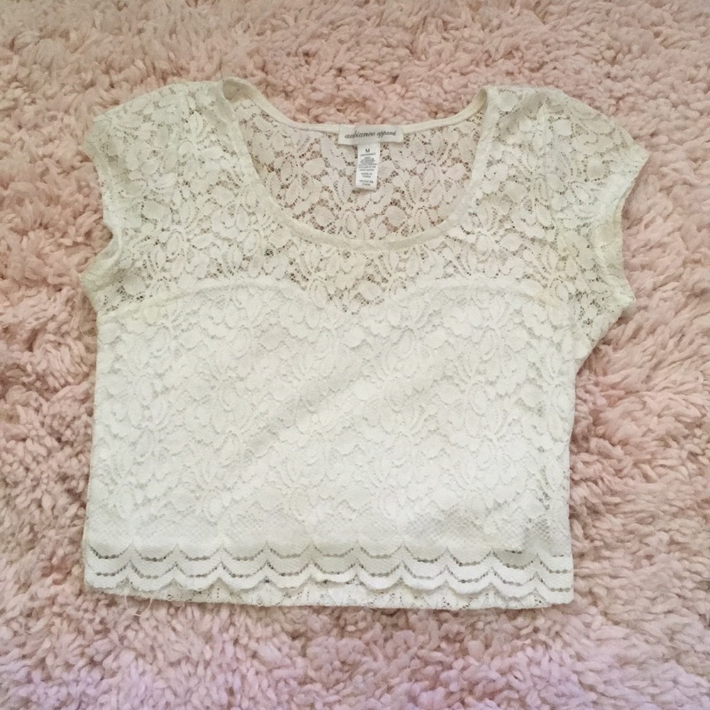 White Lace Crop Top